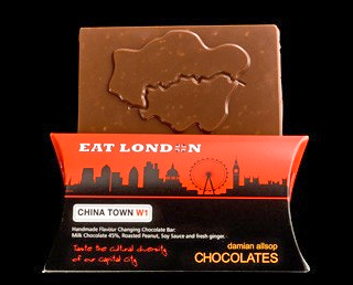 Each bar has London's outline molded on it and moves you through its flavors like a walk through the neighborhood.