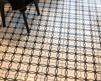 Dandelion Chocolate's Bloom Salon floor