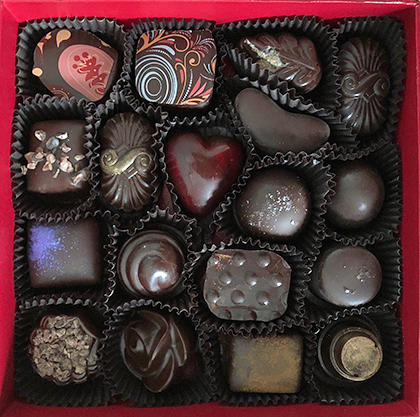 box of Sonoma Chocolatiers' chocolates
