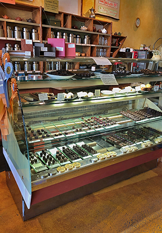 Sonoma Chocolatiers’ display case