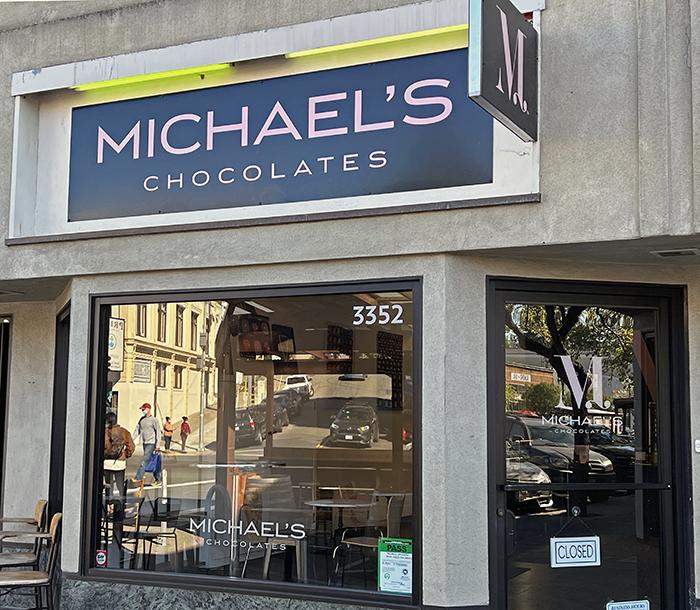 Michaels Chocolates storefront