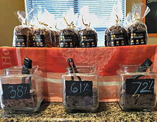 samples of cacao percentages
