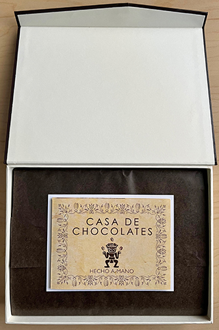 open Casa de Chocolates box