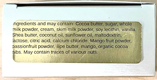 Mango Monument’s ingredient list