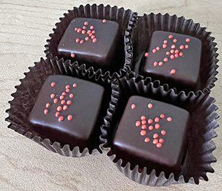 Chocolate Dipped Raspberry Caramels