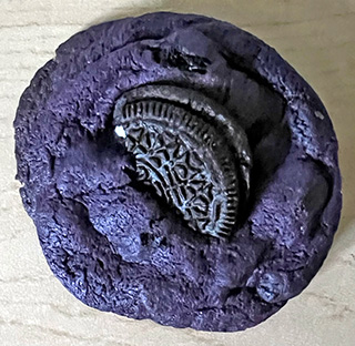 the awesome Ube + Oreo cookie